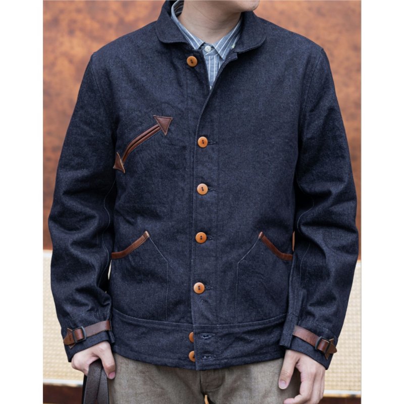牛仔外套 工装夹克 12oz 丹宁 羊毛毯内里 Troy Mills Blanket - 男装外套 - 棉．麻 蓝色