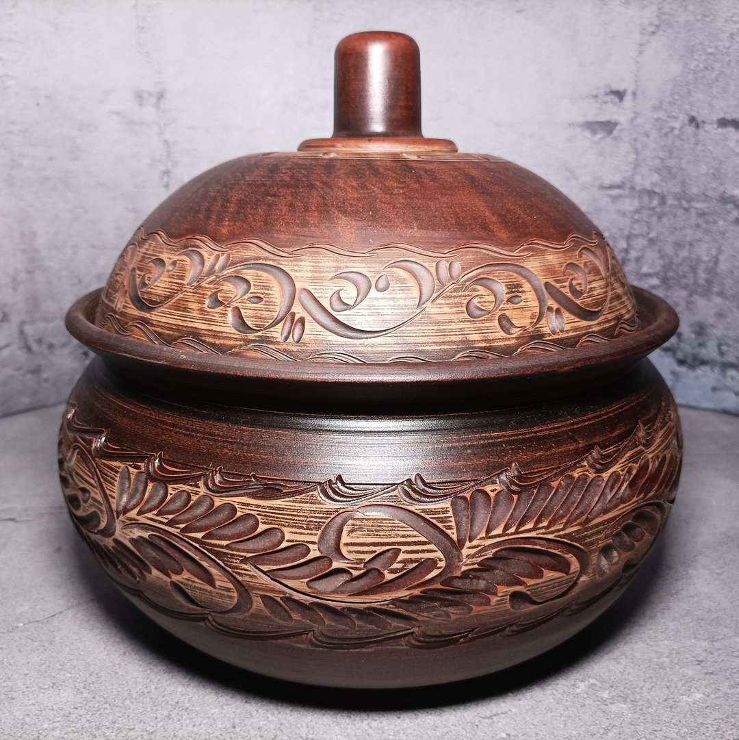 陶器大砂锅6000毫升手工红粘土烹饪锅 - 锅具/烤盘 - 粘土 