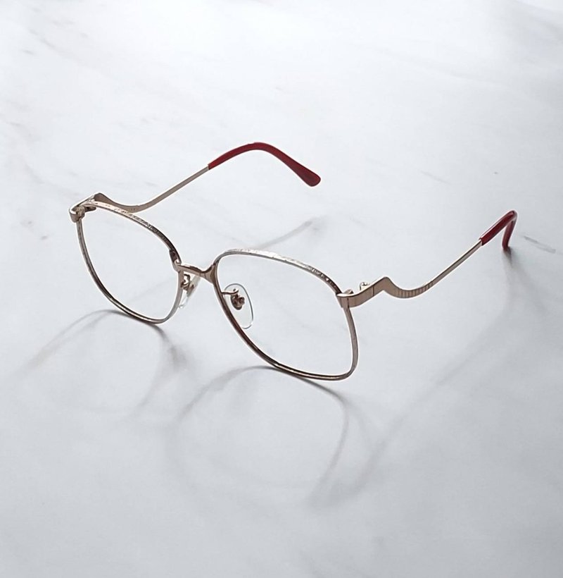 VINTAGE绝版老品全新古董眼镜 14KGF金色刻纹金属镜框 日本制 - 眼镜/眼镜框 - 其他金属 