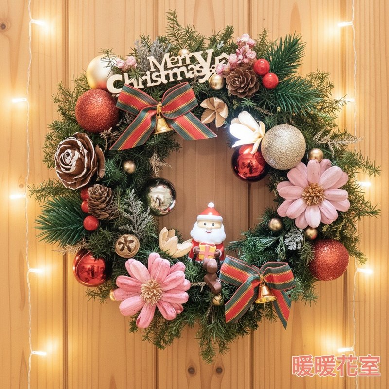 2025永生圣诞花圈-圣诞老人 - 干燥花/捧花 - 植物．花 