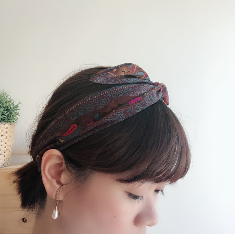 点缀 好烦小姐 铝线 发带 复古 - 发饰 - 聚酯纤维 咖啡色