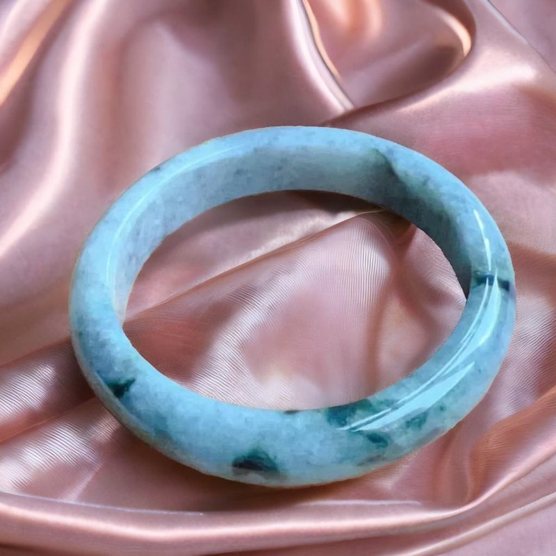 飘花翡翠手镯 | 18围 | 天然缅甸玉翡翠A货 | 送礼 - 手链/手环 - 玉石 绿色