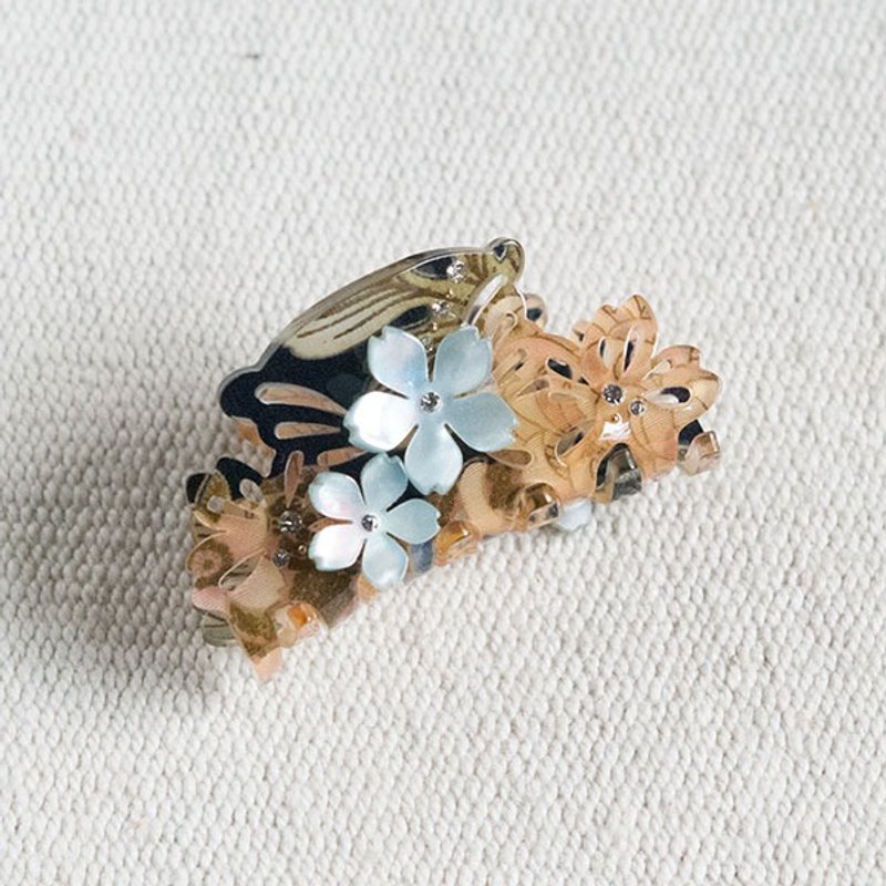 妩秋丰,6.5cm鲨鱼夹,抓夹-靛蓝 - 发饰 - 压克力 蓝色