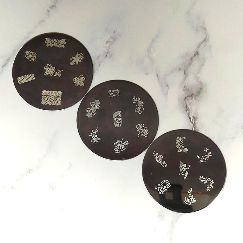 BEnails美甲转印钢板 思念(小圆版)SC004美甲印花板 指甲彩绘DIY - 指甲油/指甲贴 - 不锈钢 银色