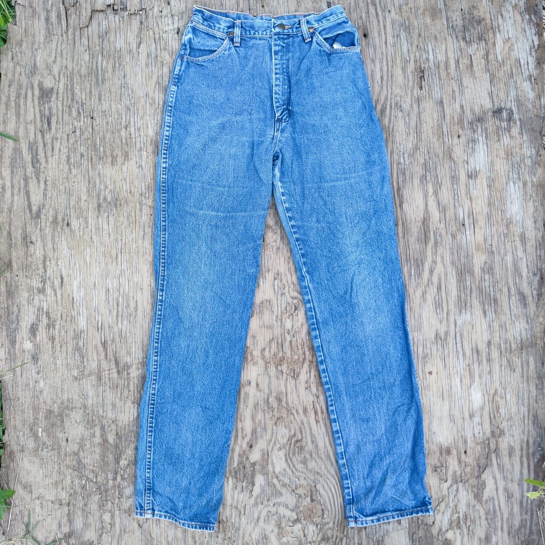 复古 80 年代 Wrangler 蓝色牛仔裤 直筒裤 美国制造 26 x 32.5 - 男士长裤 - 棉 蓝色