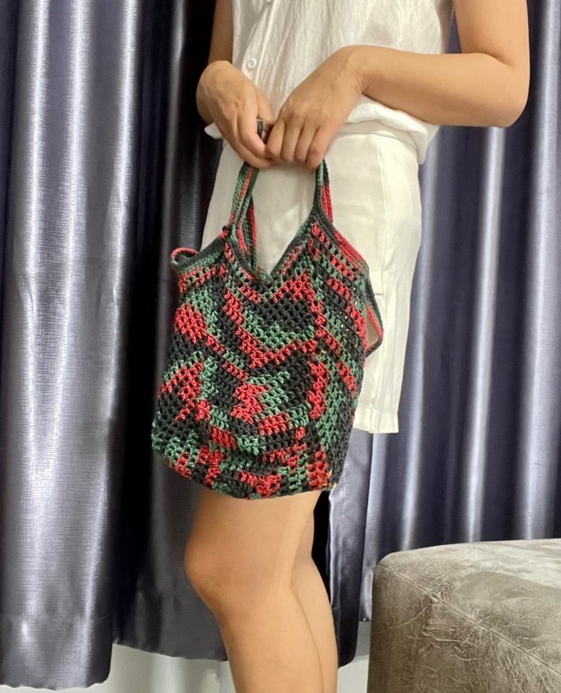 Rainbow Crochet Bag - 手提包/手提袋 - 棉．麻 多色