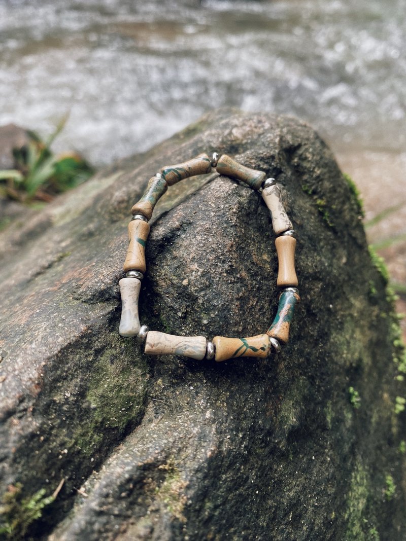 Meanwhile【GREEN STONE】原创自制天然石手链 - 手链/手环 - 石头 绿色