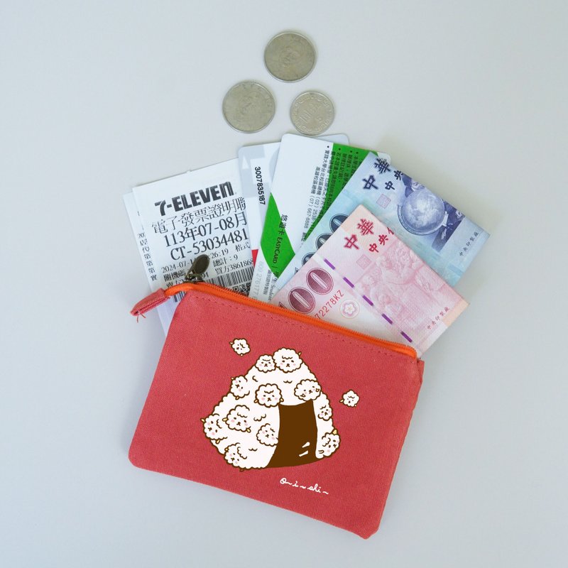 泡泡羊饭团-多层收纳零钱包 - 零钱包 - 棉．麻 红色