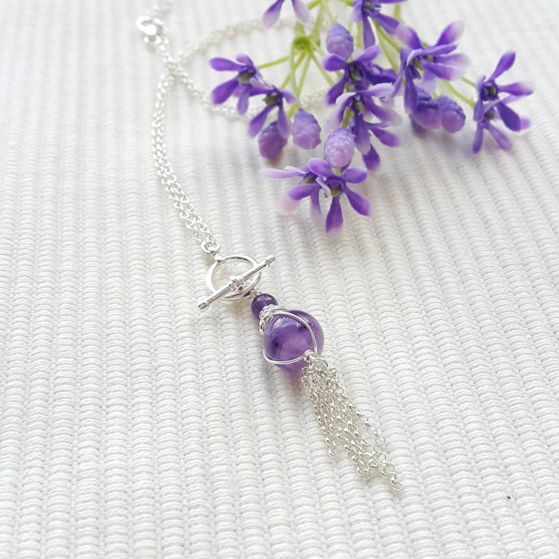 紫水晶缕花流苏项链 - 项链 - 其他材质 紫色