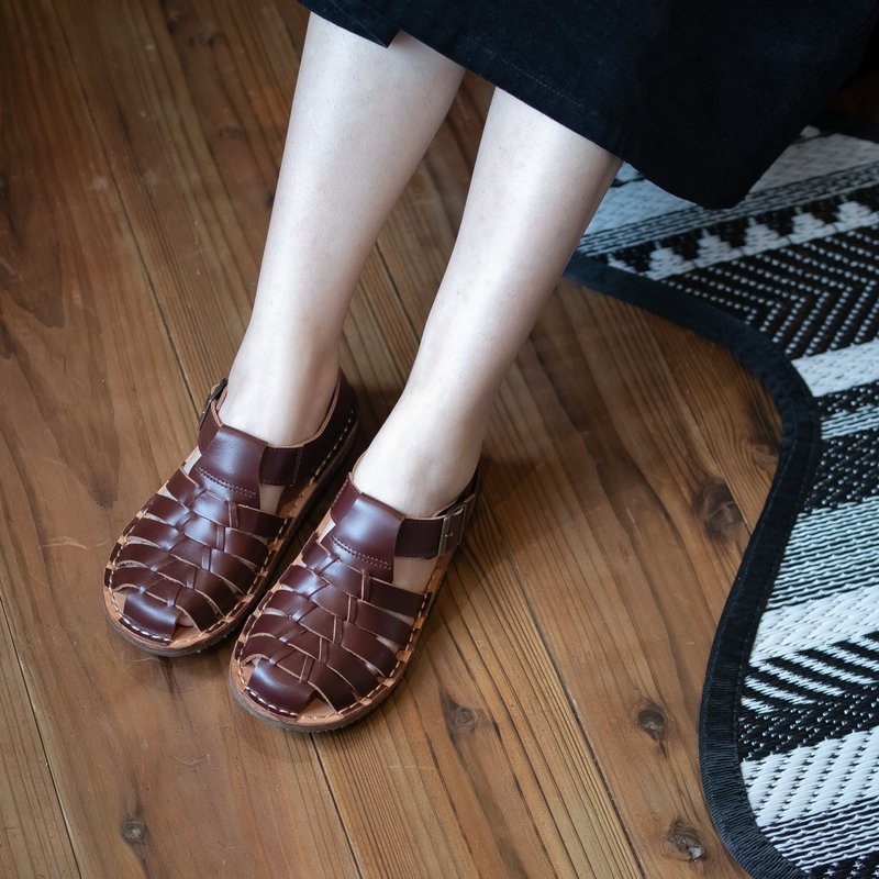 出清【福袋】5折 植鞣革 牛皮鞋 编织玛莉珍_油咖 - 玛莉珍鞋 - 真皮 咖啡色