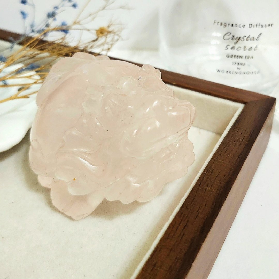 六芒星粉晶大龙龟/有彩虹效应 - 摆饰 - 水晶 粉红色