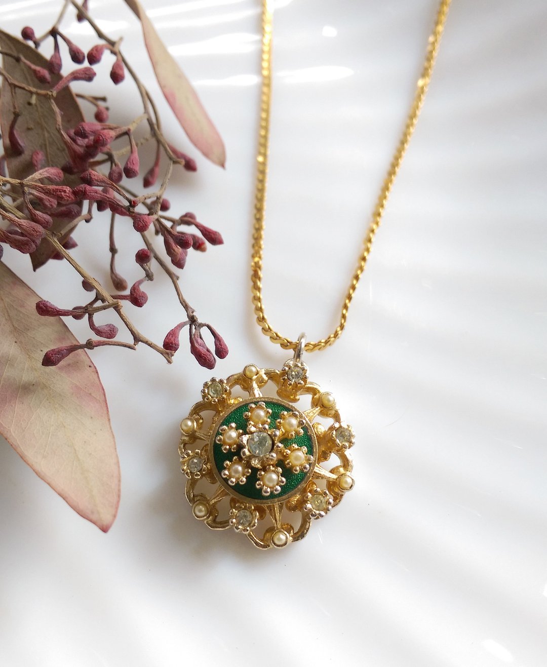 西洋古董饰品。CORO 雪花钻 项链 - 项链 - 其他金属 金色