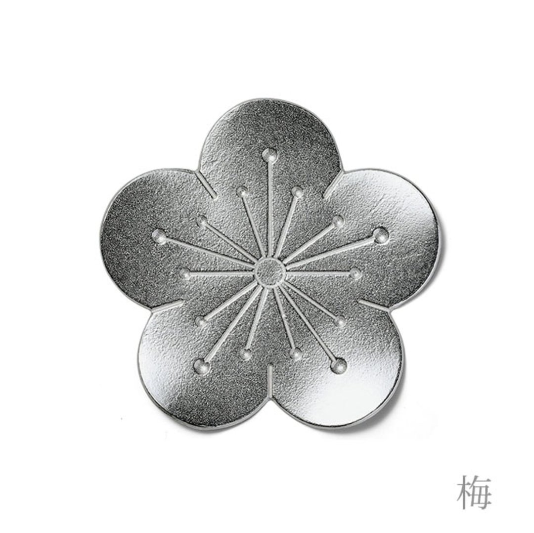 梅花花托 - 杯垫 - 贵金属 银色