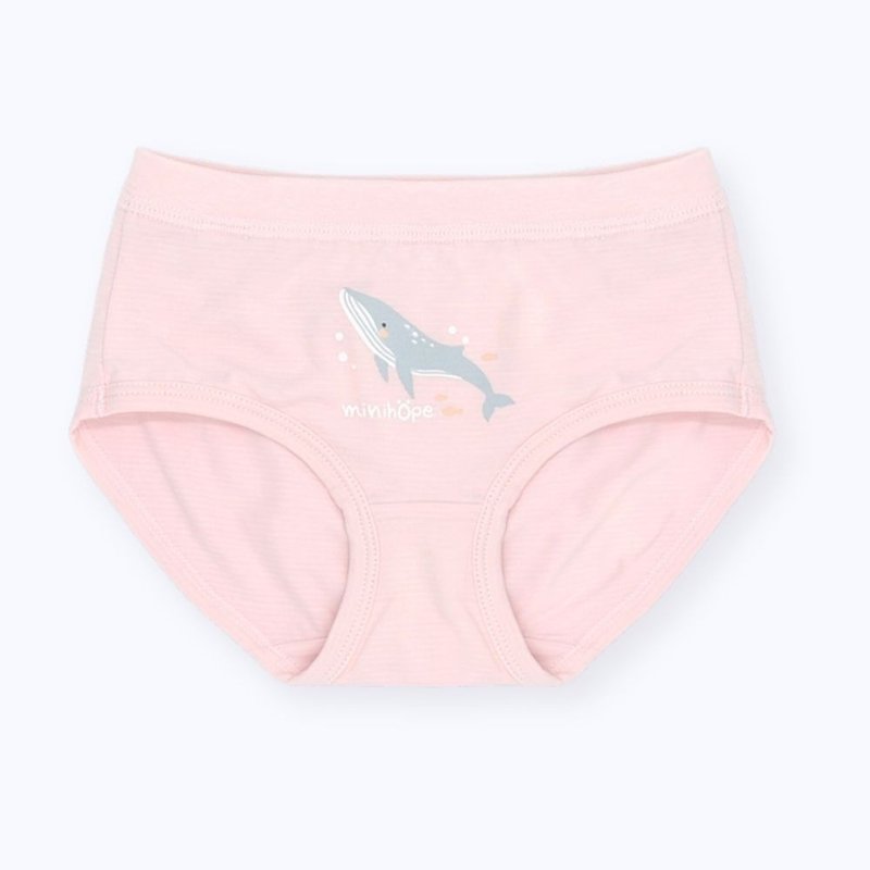 女童三角内裤-奋勇向上的蓝鲸 - 童装上衣 - 棉．麻 粉红色