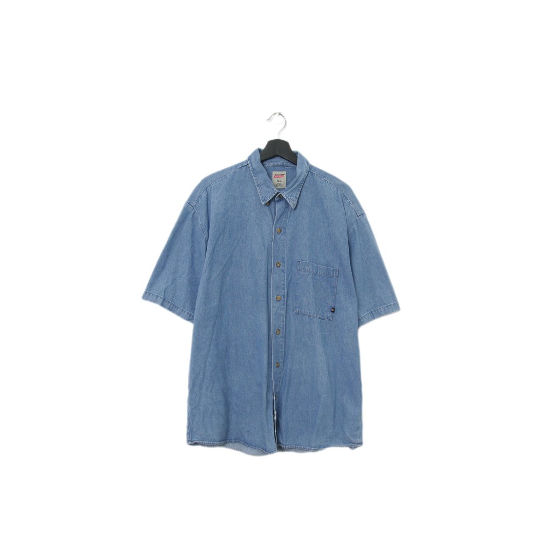 Back to Green-Dickies 经典短袖衬衫 丹宁 dk-10//vintage shirt - 男装衬衫 - 棉 