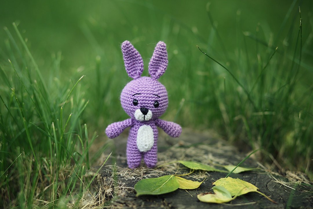 Crochet bunny, Crochet bunny Stuffed toy, bunny toy,  knitted bunny - 玩具/玩偶 - 羊毛 蓝色