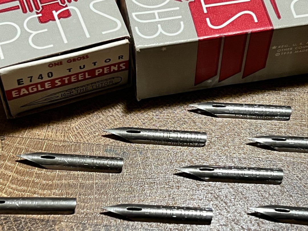 1940年代 美国大厂 Eagle 钢制笔尖 E.740 Tutor 笔尖 - 蘸水笔 - 其他金属 