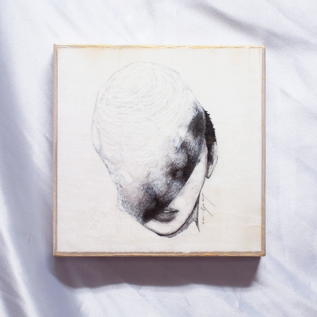 半个泡泡的时间 / 20 x 20 厘米 / 复合媒材 画作 / 2017年绘 - 海报/装饰画/版画 - 颜料 黑色