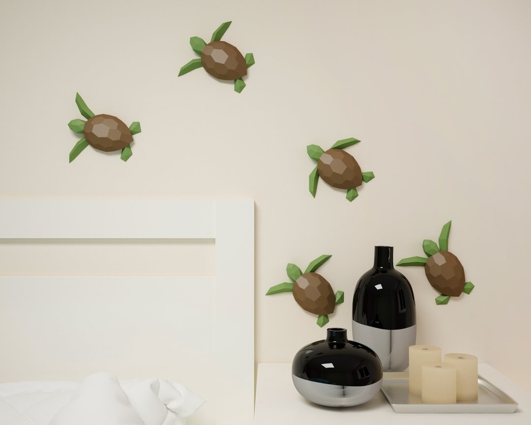 Papercraft Turtles, Paper Craft turtle model, Tortoise PDF DIGITAL TEMPLATE - 手工艺教程/工具书 - 其他材质 