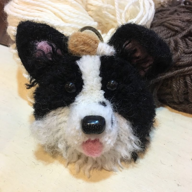 纯手工制作边境牧羊犬钥匙圈多色可选 - 钥匙链/钥匙包 - 羊毛 