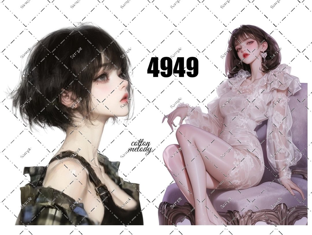 original sticker no.4949 人物贴纸 原创贴纸 原创人物贴纸 装饰贴纸 cotton melody - 贴纸 - 纸 