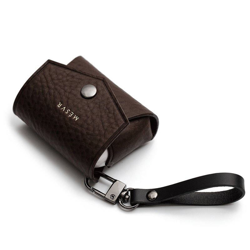 Minerva AirPods PRO皮套 皮革 保护套 I 意大利植鞣革 - 耳机 - 真皮 咖啡色