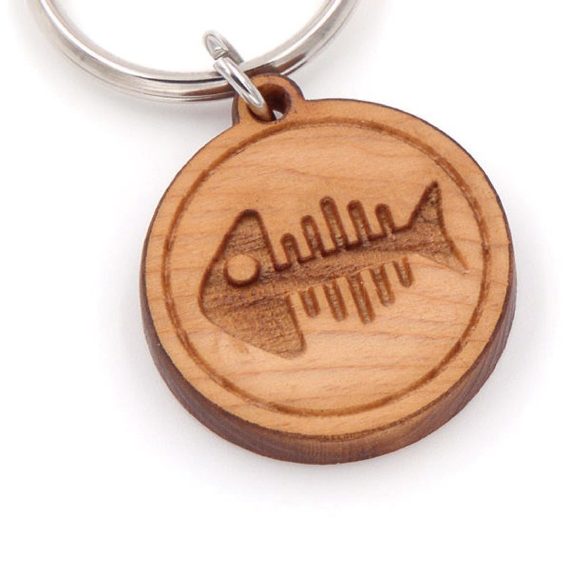 限时特卖 悠游台湾桧木宠物防走失牌锁圈-鱼骨款|以电话号码联络 - 项圈/牵绳 - 木头 金色