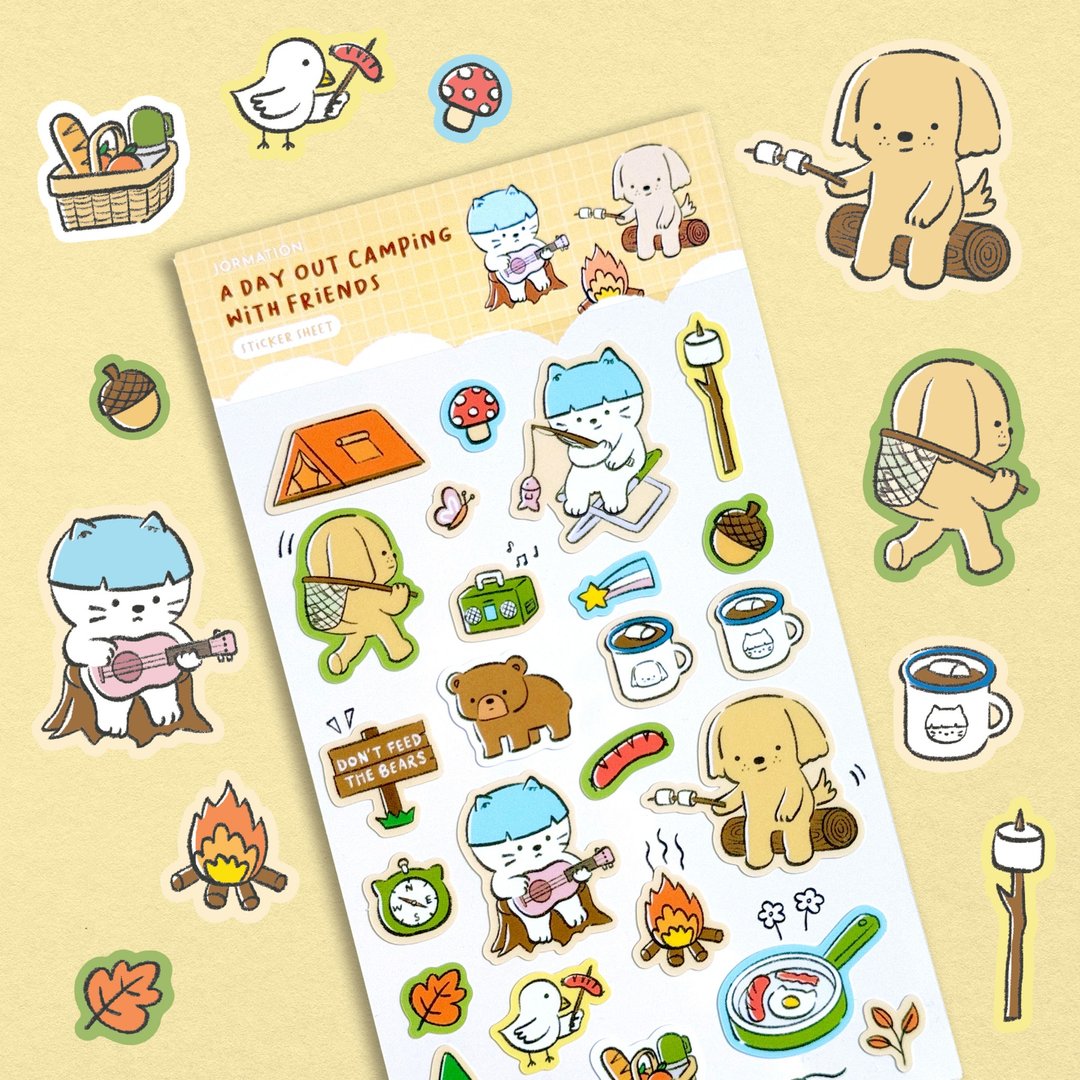 A Day Out Camping With Friends 贴纸 - 贴纸 - 防水材质 