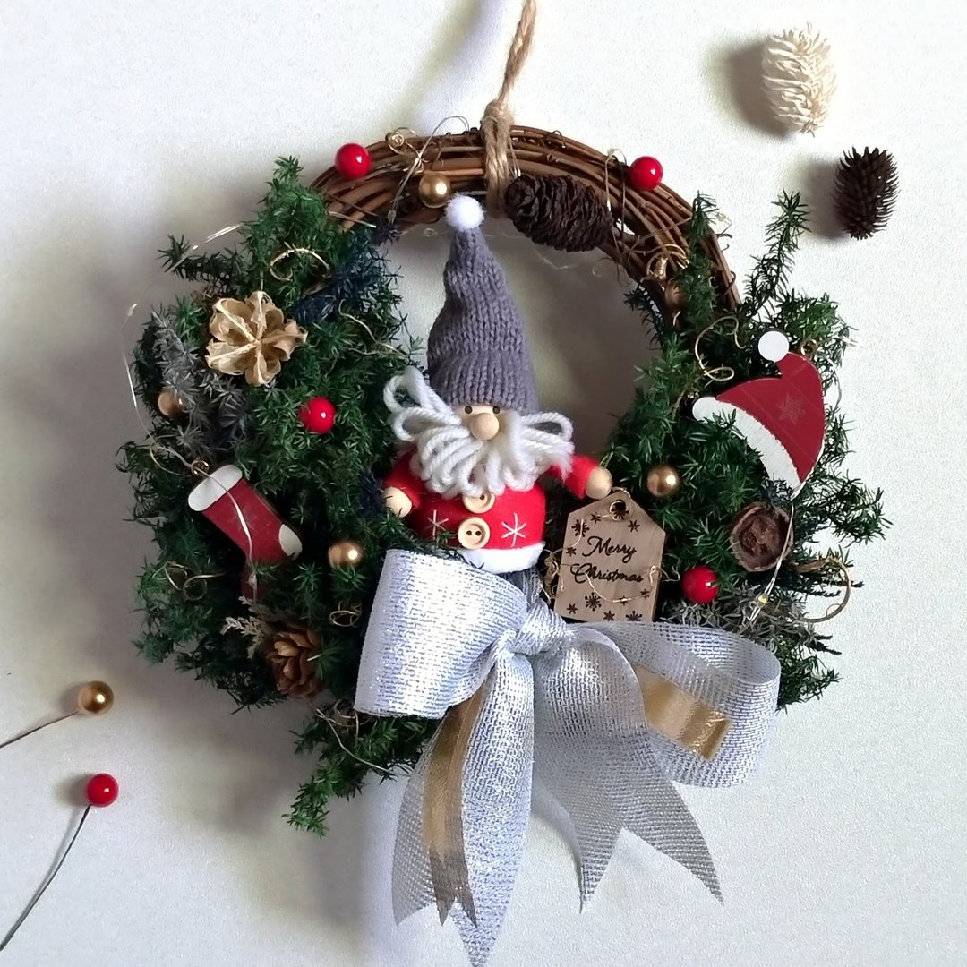 【X'mas│老公公2.0】圣诞花圈│永生花(不凋花)│干燥花 - 干燥花/捧花 - 植物．花 多色