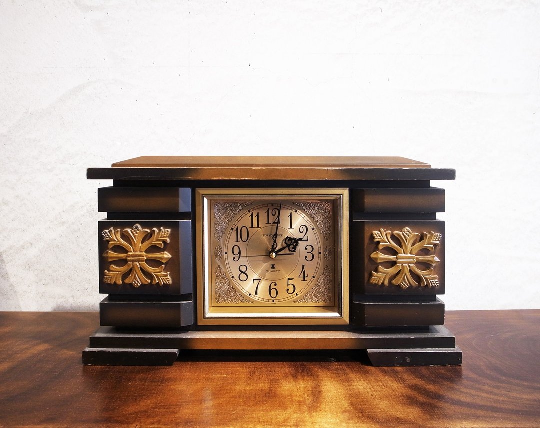 日本70-80年代 TOKYO CLOCK 古董木箱老钟  - 时钟/闹钟 - 木头 咖啡色