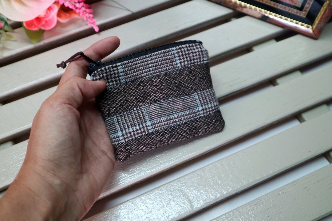 毛料拼接零钱包 小收纳袋 - 零钱包 - 羊毛 多色