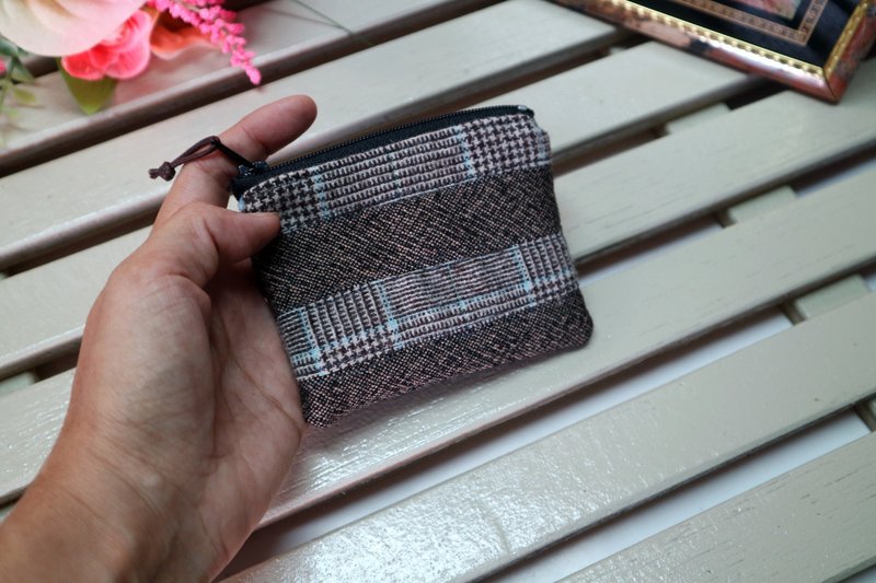 毛料拼接零钱包 小收纳袋 - 零钱包 - 羊毛 多色