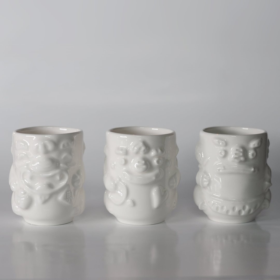 金门风狮爷好运 瓷杯 - 招财/邱比特/神农风狮爷 - 其他杯子 - 瓷 白色