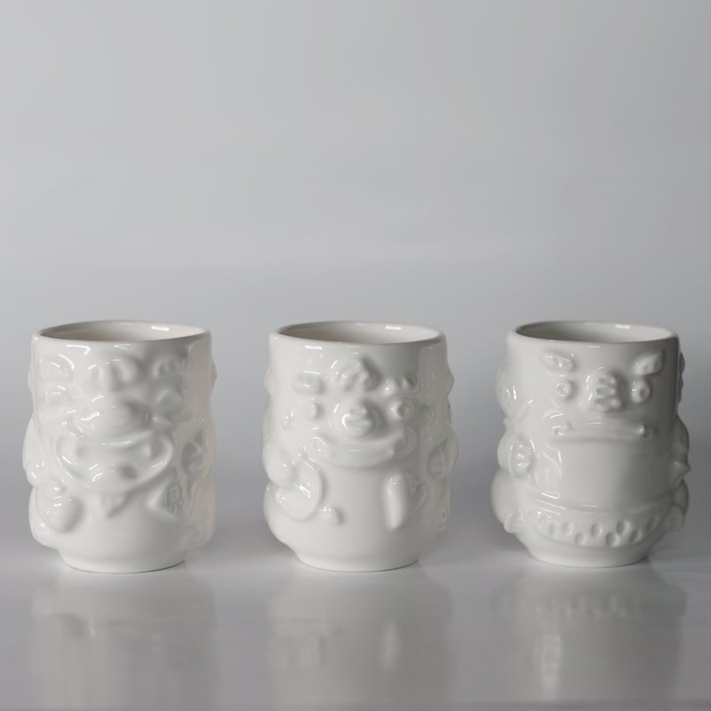 金门风狮爷好运 瓷杯 - 招财/邱比特/神农风狮爷 - 其他杯子 - 瓷 白色