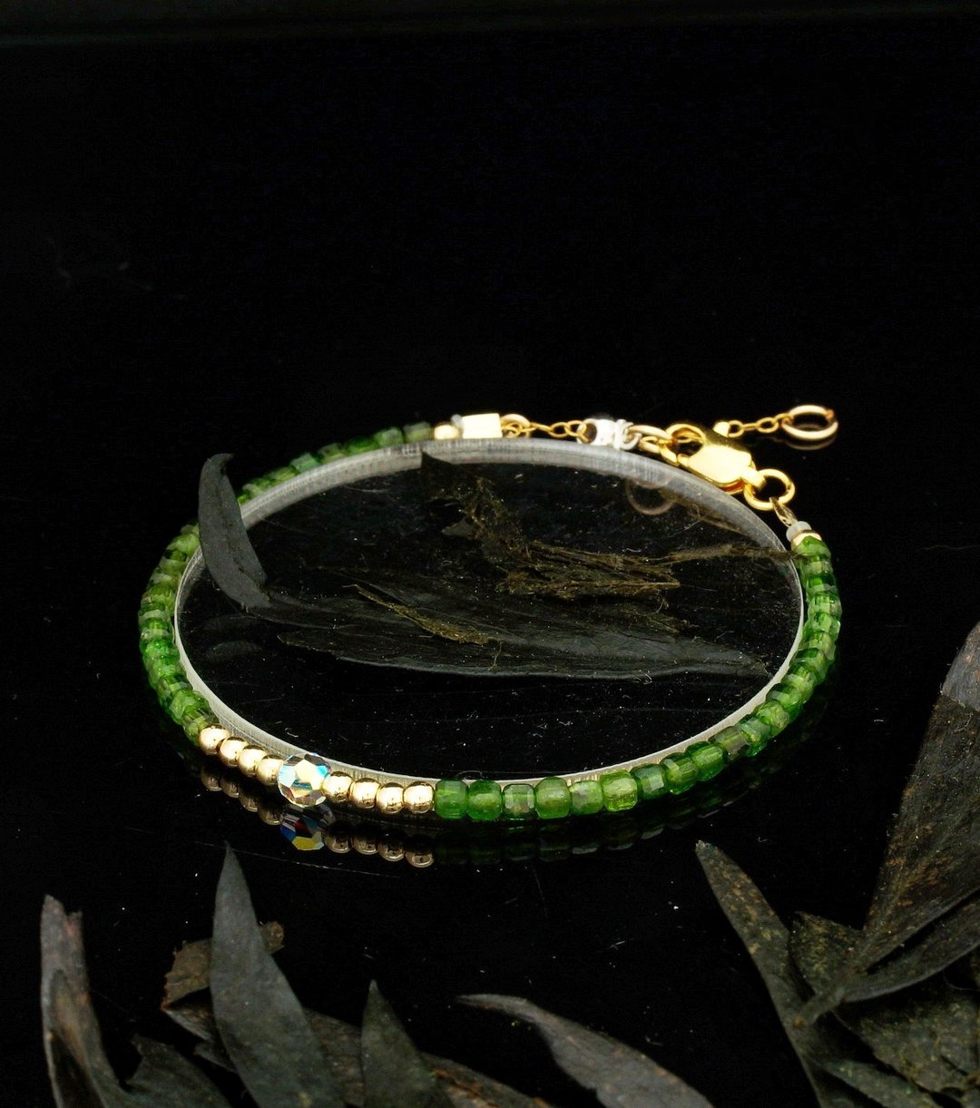 日本 Cenfill 钢丝 2.5mm 绿透辉 14KGF Swarovski 水晶手链 - 手链/手环 - 宝石 
