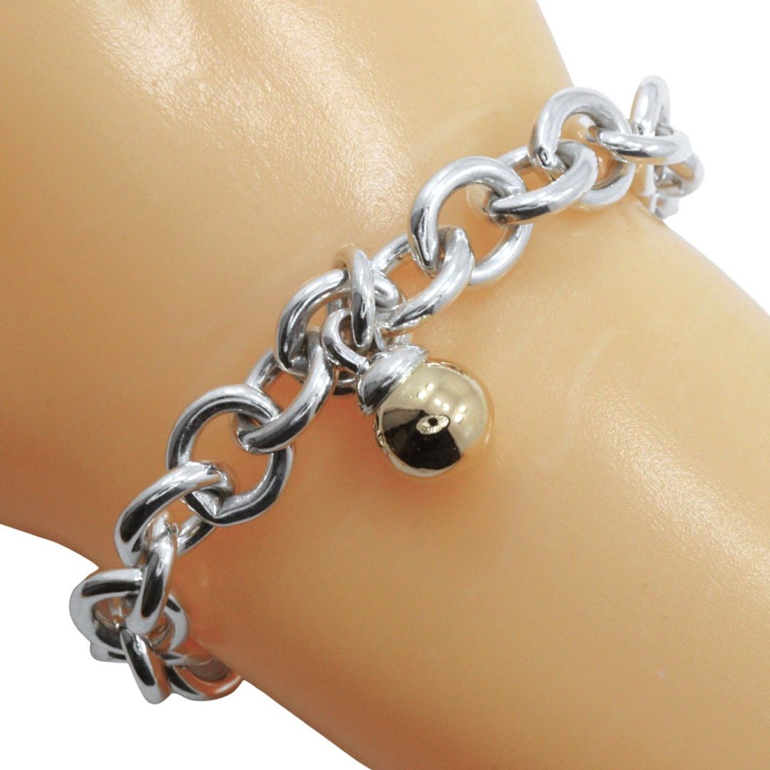 【日本直送】蒂芙尼 TIFFANY&Co. Hardware Link Ball 手链 银 925 x 18K 黄金 约 33.7g 女性用【二手】 - 手链/手环 - 银 银色