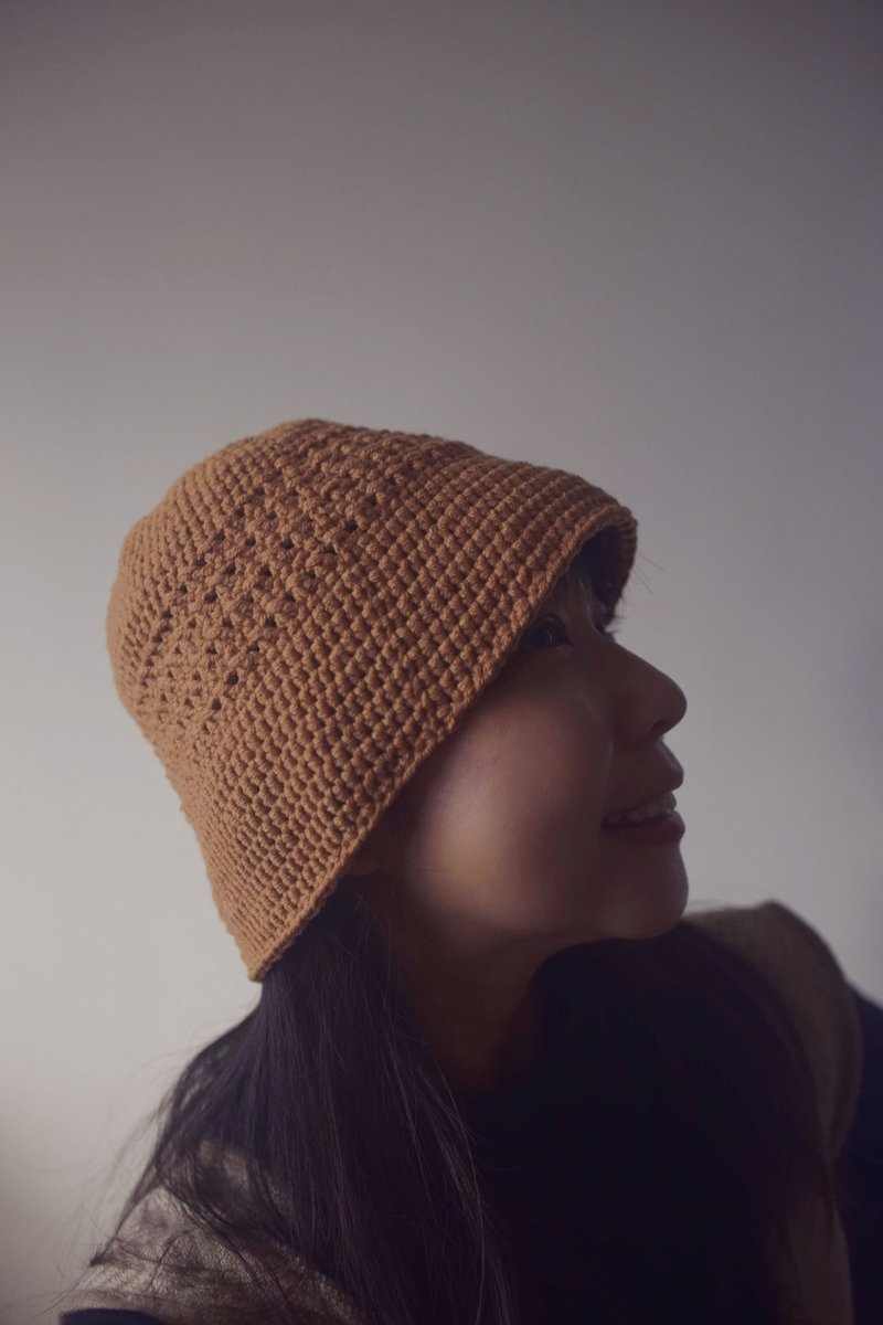 手工编织毛帽 • 棕 |手作|毛线|钩针| 其他尺寸可订制 - 帽子 - 其他材质 咖啡色