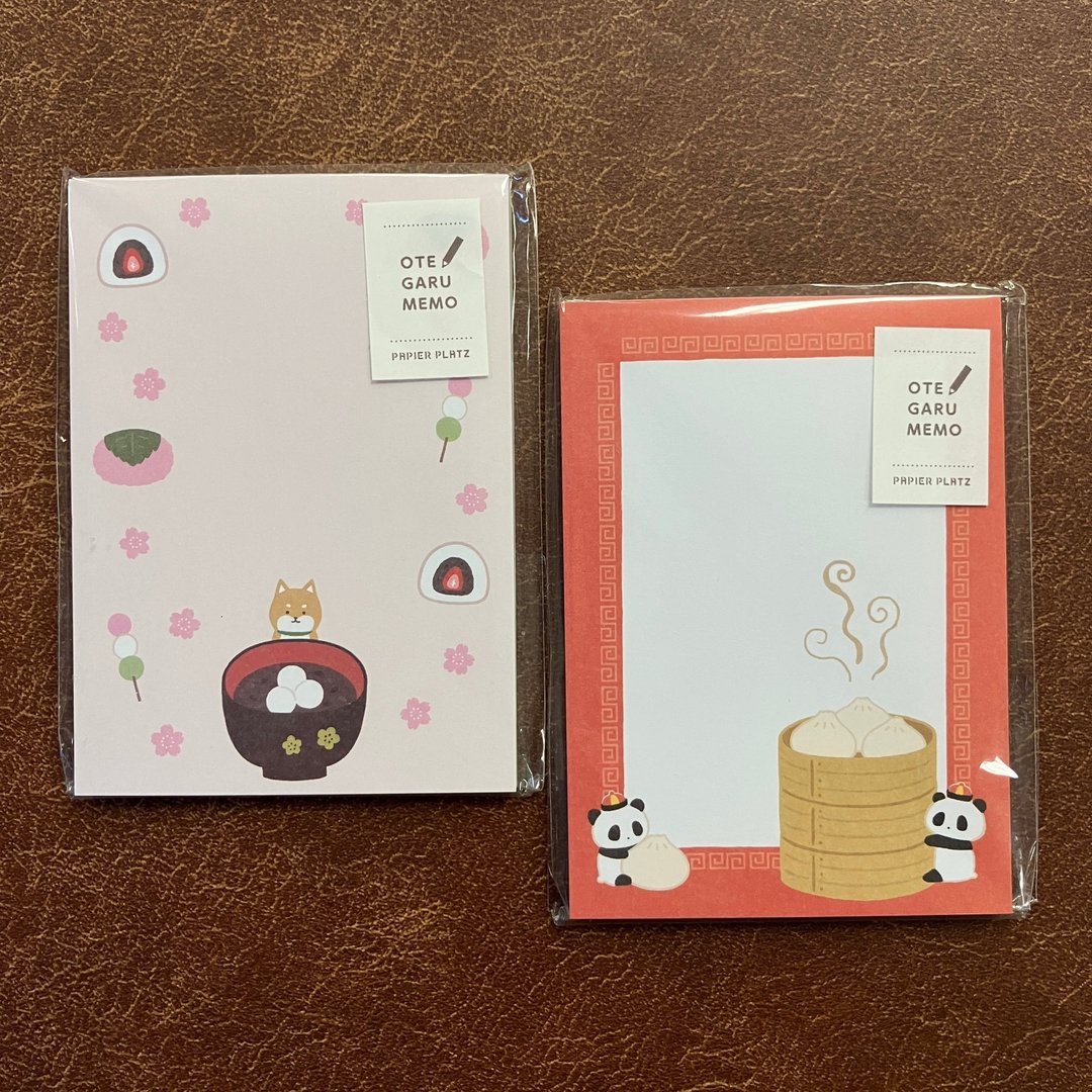 Papier OTEGARU MEMO 柴犬和风点心・熊猫中华料理 - 笔记本/手帐 - 其他材质 