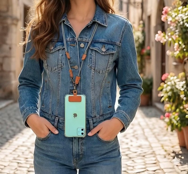 独家设计 × 质感手作 手机背绳--手缝线皮革版  可调整长度 - 手机配件 - 尼龙 多色