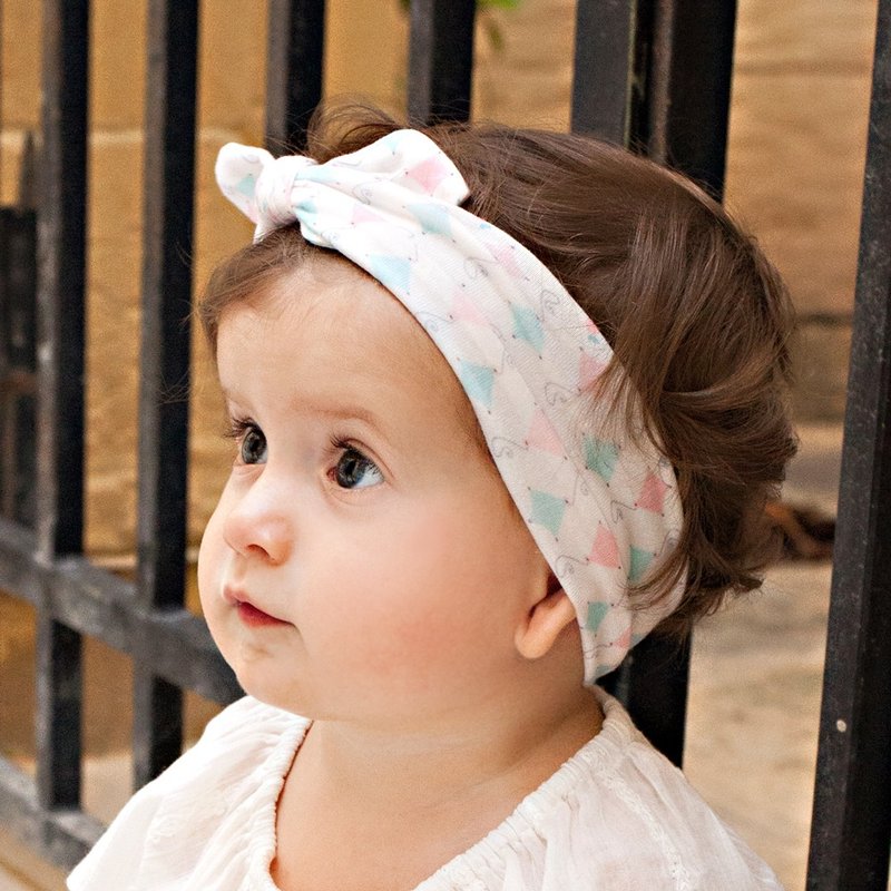 美国 Joli Sophie 蝴蝶结发带2入组 - 粉蓝小风筝 JSHBBBPK0 - 围嘴/口水巾 - 棉．麻 粉红色