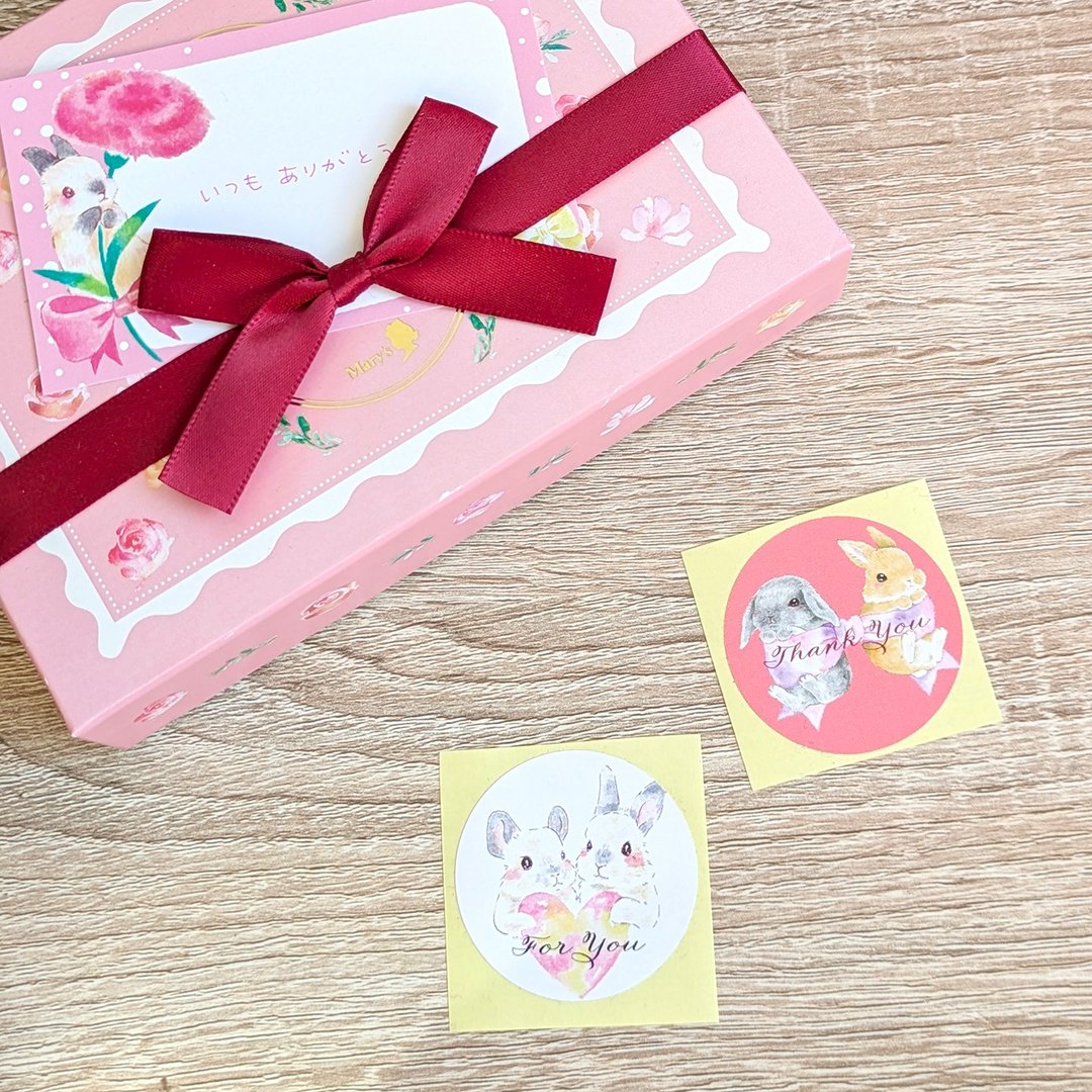 【10张/20张】 包装贴纸 【ForYou/Thank You】 材料 礼物 兔子 龙猫 拼贴 手帐 - 纸盒/包装盒 - 纸 白色