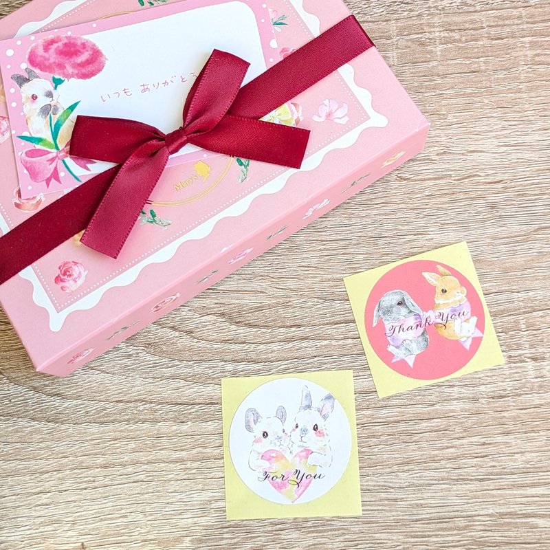 【10张/20张】 包装贴纸 【ForYou/Thank You】 材料 礼物 兔子 龙猫 拼贴 手帐 - 纸盒/包装盒 - 纸 白色