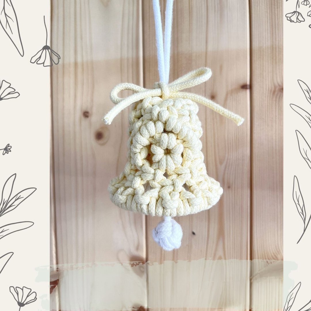 Macrame 编织手工铃铛、圣诞装饰品、编织教程、圣诞铃铛 DIY材料 - 编织/刺绣/羊毛毡/裁缝 - 棉 