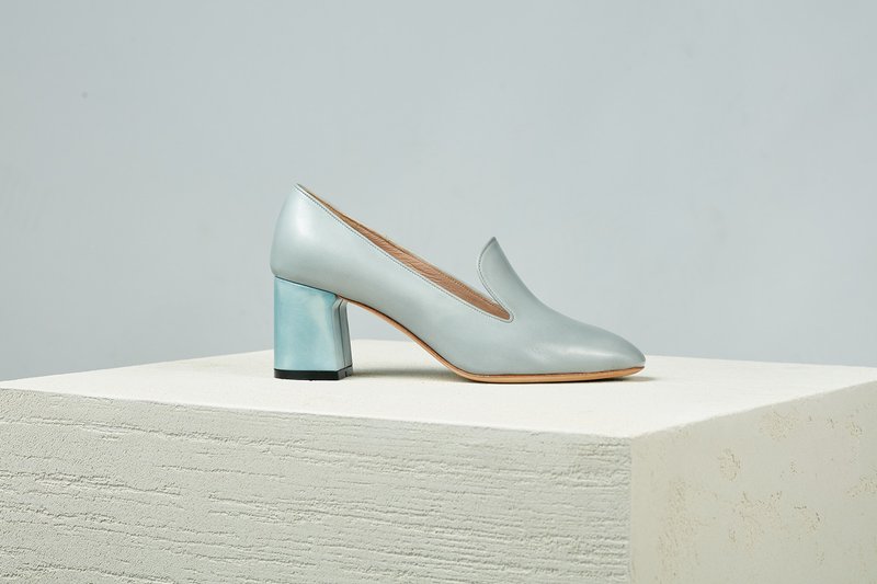 6.5 乐福高跟鞋 - 雾白 - 高跟鞋 - 真皮 白色