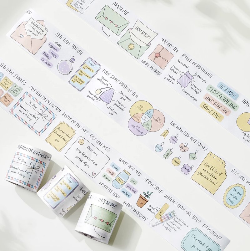 碎碎念专栏 和纸胶带 模切 5米卷 3卷套装 - 纸胶带 - 纸 多色