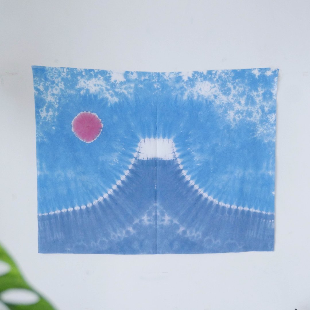 富士山 风景挂布/定制化尺寸/职人手工渲染 - 海报/装饰画/版画 - 棉 蓝色