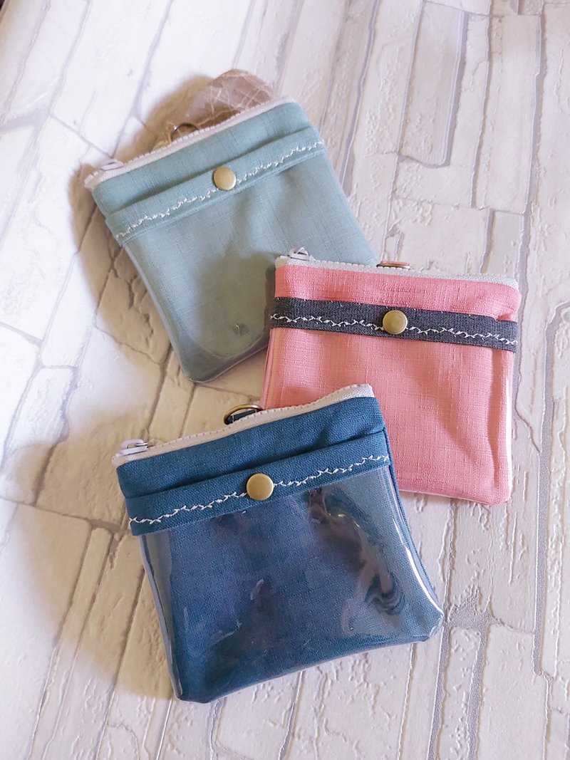 粉橘素面证件套 钱包拉链款 棉布款证件套 识别证套 悠游卡套 - 证件套/卡套 - 棉．麻 多色