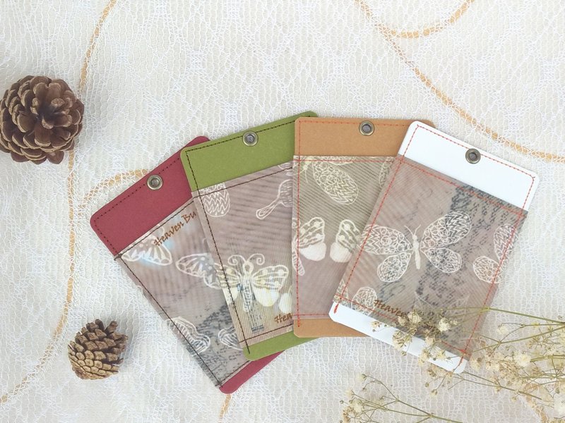 <光阴书信> 票卡夹 蝴蝶 简约 水洗牛皮纸 - 证件套/卡套 - 纸 咖啡色