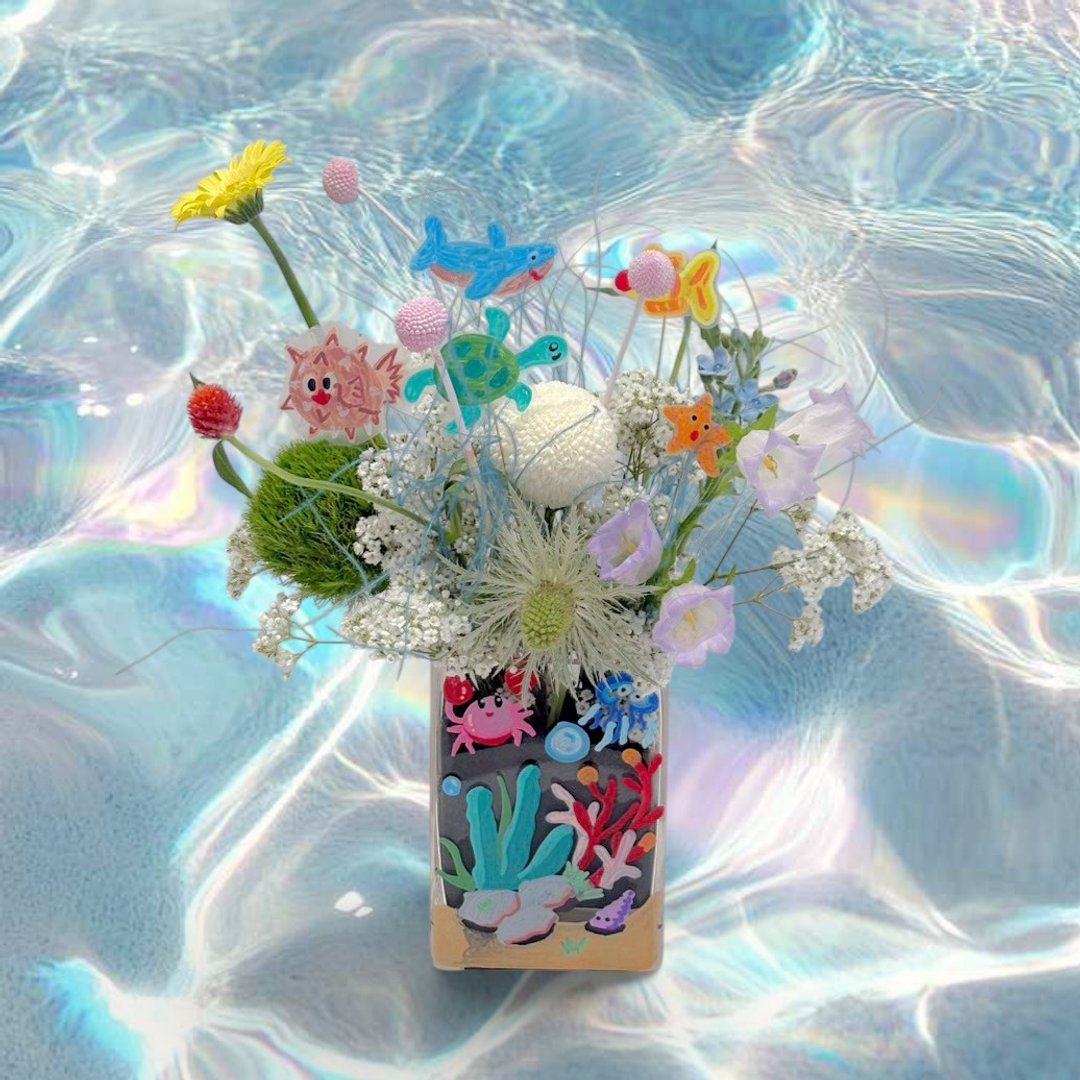 亲子盆花课【海底花园玻璃绘画】 - 植栽 - 植物．花 