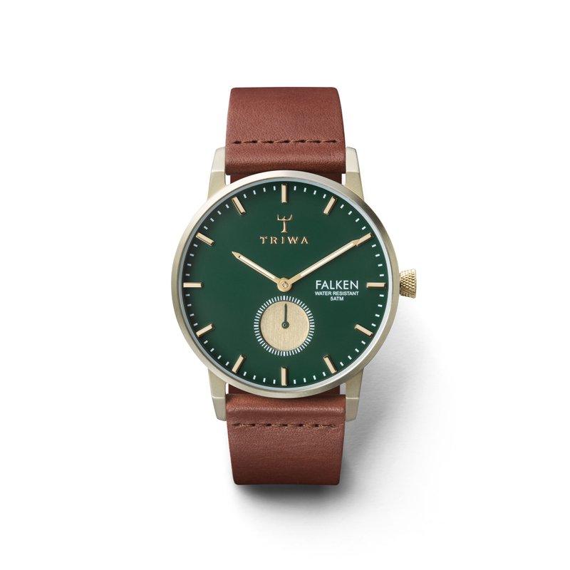 TRIWA 北欧设计简约复古 皮带手表 松木墨绿 PINE FALKEN - 女表 - 防水材质 绿色